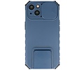 BAOHU Premium Kwaliteit Anti Shock Hoesje - Back Cover - Camerawindow met Stand Functie - Geschikt voor iPhone 14 - Blauw
