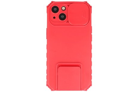 BAOHU Premium Kwaliteit Anti Shock Hoesje - Back Cover - Camerawindow met Stand Functie - Geschikt voor iPhone 14 - Rood
