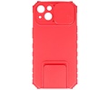 BAOHU Premium Kwaliteit Anti Shock Hoesje - Back Cover - Camerawindow met Stand Functie - Geschikt voor iPhone 14 - Rood