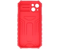 Premium Kwaliteit Anti Shock Hoesje - Back Cover - Camerawindow met Stand Functie - Geschikt voor iPhone 14 - Rood