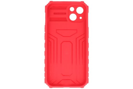 Premium Kwaliteit Anti Shock Hoesje - Back Cover - Camerawindow met Stand Functie - Geschikt voor iPhone 14 - Rood