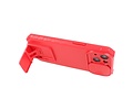 Premium Kwaliteit Anti Shock Hoesje - Back Cover - Camerawindow met Stand Functie - Geschikt voor iPhone 14 - Rood