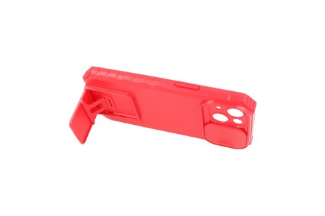 BAOHU Premium Kwaliteit Anti Shock Hoesje - Back Cover - Camerawindow met Stand Functie - Geschikt voor iPhone 14 - Rood