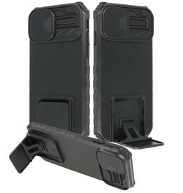 BAOHU Camerawindow met Stand Functie Hoesje voor iPhone 14 Pro Zwart