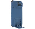 BAOHU Premium Kwaliteit Anti Shock Hoesje - Back Cover - Camerawindow met Stand Functie - Geschikt voor iPhone 14 Pro - Blauw