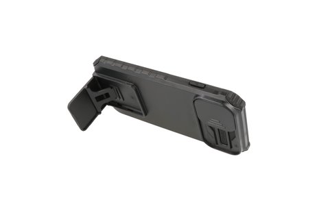 Premium Kwaliteit Anti Shock Hoesje - Back Cover - Camerawindow met Stand Functie - Geschikt voor iPhone 14 Plus - Zwart