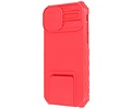 BAOHU Premium Kwaliteit Anti Shock Hoesje - Back Cover - Camerawindow met Stand Functie - Geschikt voor iPhone 14 Plus - Rood