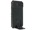 Premium Kwaliteit Anti Shock Hoesje - Back Cover - Camerawindow met Stand Functie - Geschikt voor iPhone 14 Pro Max - Zwart