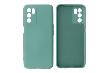 Fashion Backcover Telefoonhoesje - Color Hoesje - Geschikt voor Oppo A16 - Donker Groen