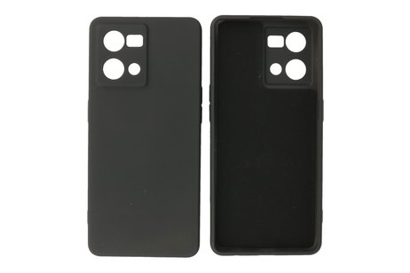 Fashion Backcover Telefoonhoesje - Color Hoesje - Geschikt voor Oppo Reno 8 4G - Zwart