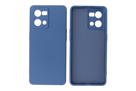 Fashion Backcover Telefoonhoesje - Color Hoesje - Geschikt voor Oppo Reno 8 4G - Navy