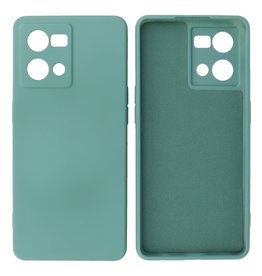 Oppo Reno 8 4G Hoesje Fashion Backcover Telefoonhoesje Donker Groen