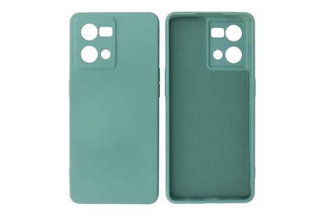 Fashion Backcover Telefoonhoesje - Color Hoesje - Geschikt voor Oppo Reno 8 4G - Donker Groen