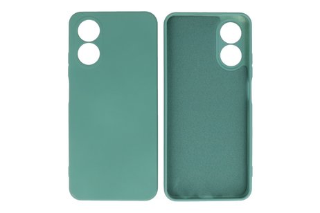BAOHU Fashion Backcover Telefoonhoesje - Color Hoesje - Geschikt voor Oppo A17 - Donker Groen