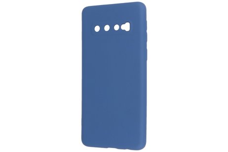 BAOHU Fashion Backcover Telefoonhoesje - Color Hoesje - Geschikt voor Samsung Galaxy S10 - Navy