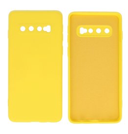 BAOHU Samsung Galaxy S10 Hoesje Fashion Backcover Telefoonhoesje Geel