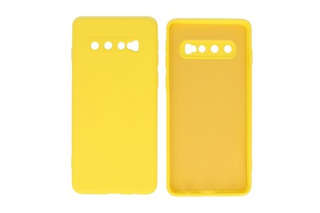 BAOHU Fashion Backcover Telefoonhoesje - Color Hoesje - Geschikt voor Samsung Galaxy S10 - Geel