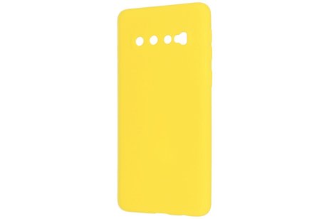 BAOHU Fashion Backcover Telefoonhoesje - Color Hoesje - Geschikt voor Samsung Galaxy S10 - Geel