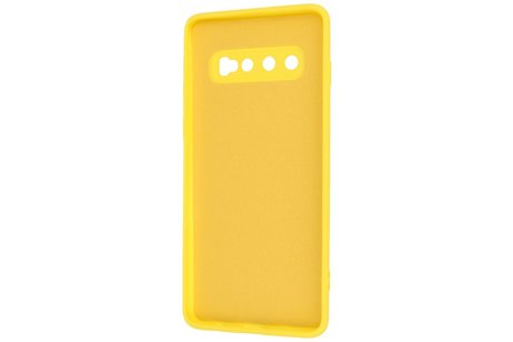 BAOHU Fashion Backcover Telefoonhoesje - Color Hoesje - Geschikt voor Samsung Galaxy S10 - Geel