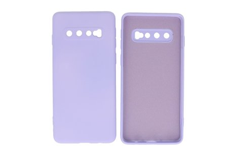 Fashion Backcover Telefoonhoesje - Color Hoesje - Geschikt voor Samsung Galaxy S10 - Paars