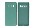 Fashion Backcover Telefoonhoesje - Color Hoesje - Geschikt voor Samsung Galaxy S10 - Donker Groen