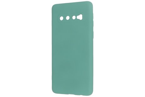 BAOHU Fashion Backcover Telefoonhoesje - Color Hoesje - Geschikt voor Samsung Galaxy S10 - Donker Groen