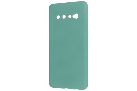 Fashion Backcover Telefoonhoesje - Color Hoesje - Geschikt voor Samsung Galaxy S10 - Donker Groen