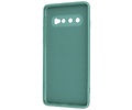 BAOHU Fashion Backcover Telefoonhoesje - Color Hoesje - Geschikt voor Samsung Galaxy S10 - Donker Groen