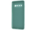 Fashion Backcover Telefoonhoesje - Color Hoesje - Geschikt voor Samsung Galaxy S10 - Donker Groen