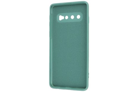 Fashion Backcover Telefoonhoesje - Color Hoesje - Geschikt voor Samsung Galaxy S10 - Donker Groen