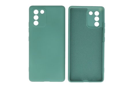 Fashion Backcover Telefoonhoesje - Color Hoesje - Geschikt voor Samsung Galaxy S10 Lite - Donker Groen