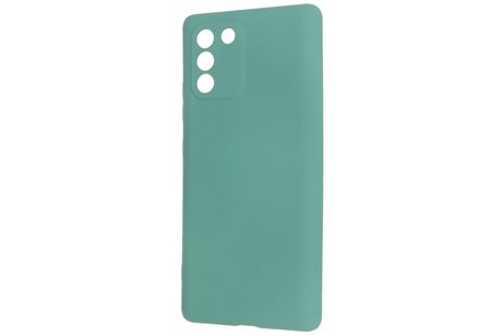 Fashion Backcover Telefoonhoesje - Color Hoesje - Geschikt voor Samsung Galaxy S10 Lite - Donker Groen