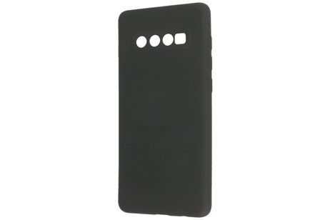 Fashion Backcover Telefoonhoesje - Color Hoesje - Geschikt voor Samsung Galaxy S10 Plus - Zwart