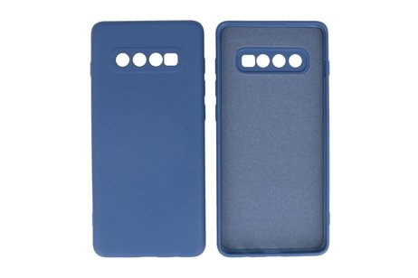 BAOHU Fashion Backcover Telefoonhoesje - Color Hoesje - Geschikt voor Samsung Galaxy S10 Plus - Navy