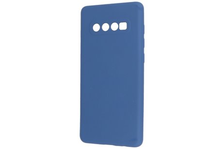 BAOHU Fashion Backcover Telefoonhoesje - Color Hoesje - Geschikt voor Samsung Galaxy S10 Plus - Navy