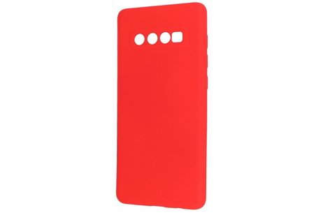 BAOHU Fashion Backcover Telefoonhoesje - Color Hoesje - Geschikt voor Samsung Galaxy S10 Plus - Rood