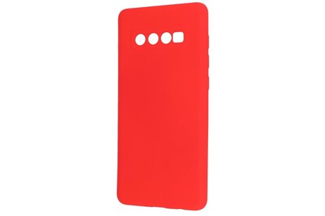 Fashion Backcover Telefoonhoesje - Color Hoesje - Geschikt voor Samsung Galaxy S10 Plus - Rood
