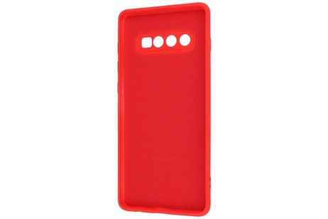 Fashion Backcover Telefoonhoesje - Color Hoesje - Geschikt voor Samsung Galaxy S10 Plus - Rood