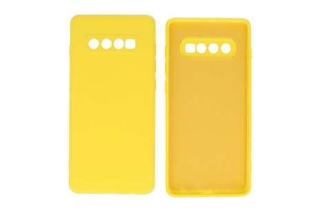 BAOHU Fashion Backcover Telefoonhoesje - Color Hoesje - Geschikt voor Samsung Galaxy S10 Plus - Geel