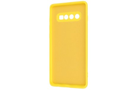 BAOHU Fashion Backcover Telefoonhoesje - Color Hoesje - Geschikt voor Samsung Galaxy S10 Plus - Geel