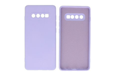 Fashion Backcover Telefoonhoesje - Color Hoesje - Geschikt voor Samsung Galaxy S10 Plus - Paars