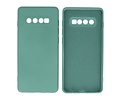 BAOHU Fashion Backcover Telefoonhoesje - Color Hoesje - Geschikt voor Samsung Galaxy S10 Plus - Donker Groen