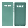 BAOHU Samsung Galaxy S10 Plus Hoesje Fashion Backcover Telefoonhoesje Donker Groen