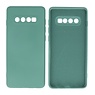 Samsung Galaxy S10 Plus Hoesje Fashion Backcover Telefoonhoesje Donker Groen