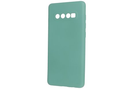 BAOHU Fashion Backcover Telefoonhoesje - Color Hoesje - Geschikt voor Samsung Galaxy S10 Plus - Donker Groen