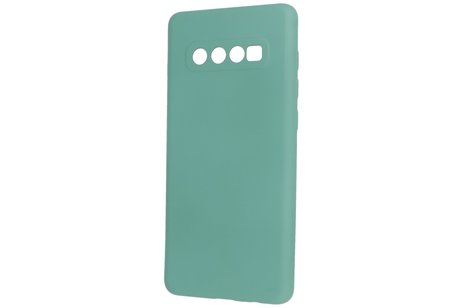 Fashion Backcover Telefoonhoesje - Color Hoesje - Geschikt voor Samsung Galaxy S10 Plus - Donker Groen