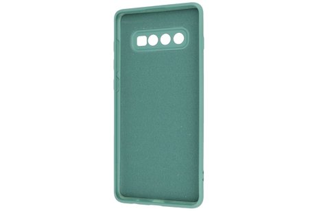 BAOHU Fashion Backcover Telefoonhoesje - Color Hoesje - Geschikt voor Samsung Galaxy S10 Plus - Donker Groen