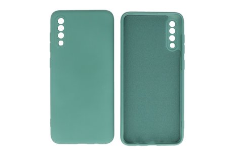 Fashion Backcover Telefoonhoesje - Color Hoesje - Geschikt voor Samsung Galaxy A70/s - Donker Groen