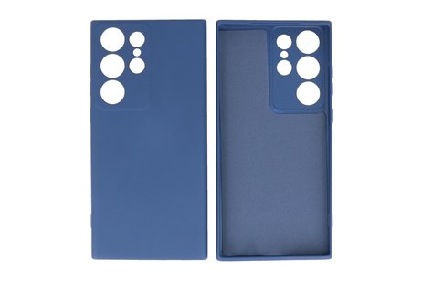 BAOHU Fashion Backcover Telefoonhoesje - Color Hoesje - Geschikt voor de Samsung Galaxy S23 ULtra - Navy