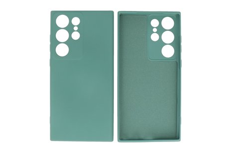 BAOHU Fashion Backcover Telefoonhoesje - Color Hoesje - Geschikt voor de Samsung Galaxy S23 ULtra - Donker Groen